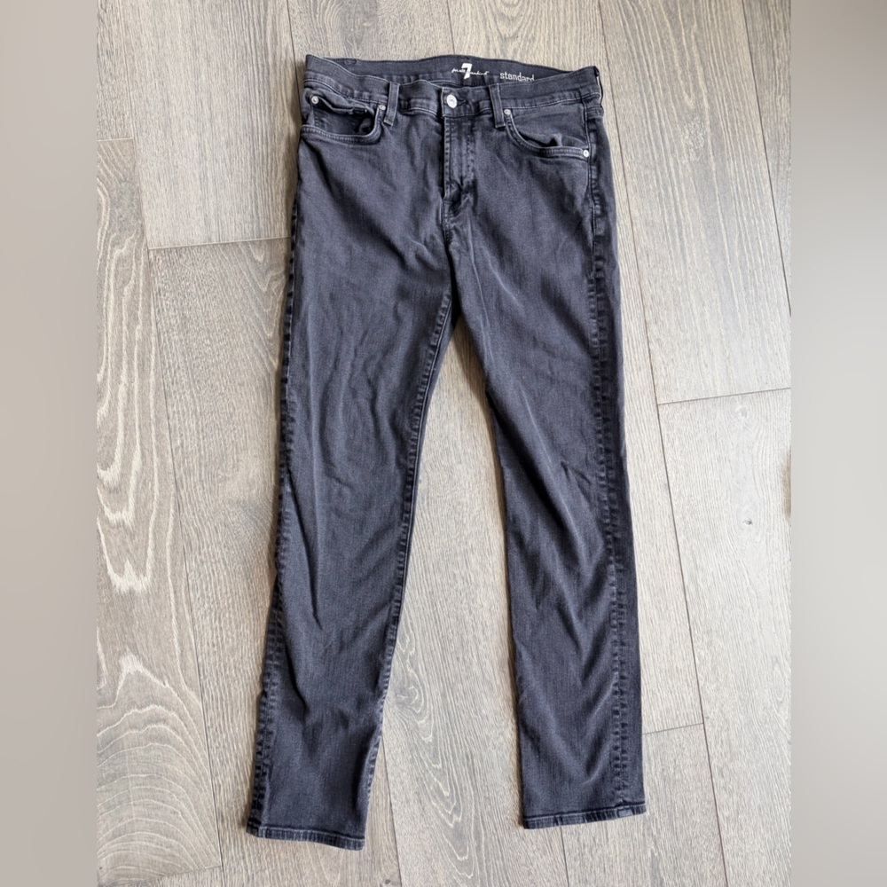 7FAM 7 For All Mankind Standard Jeans in Light Black Wash